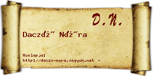 Daczó Nóra névjegykártya